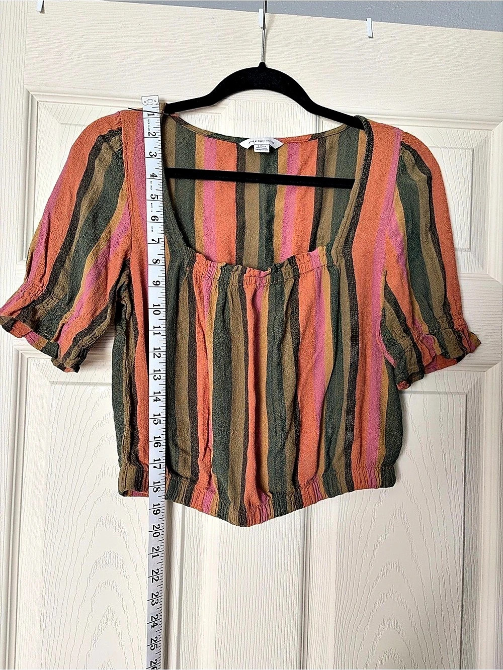 American Eagle Striped Blouse in Multicolor Size Small